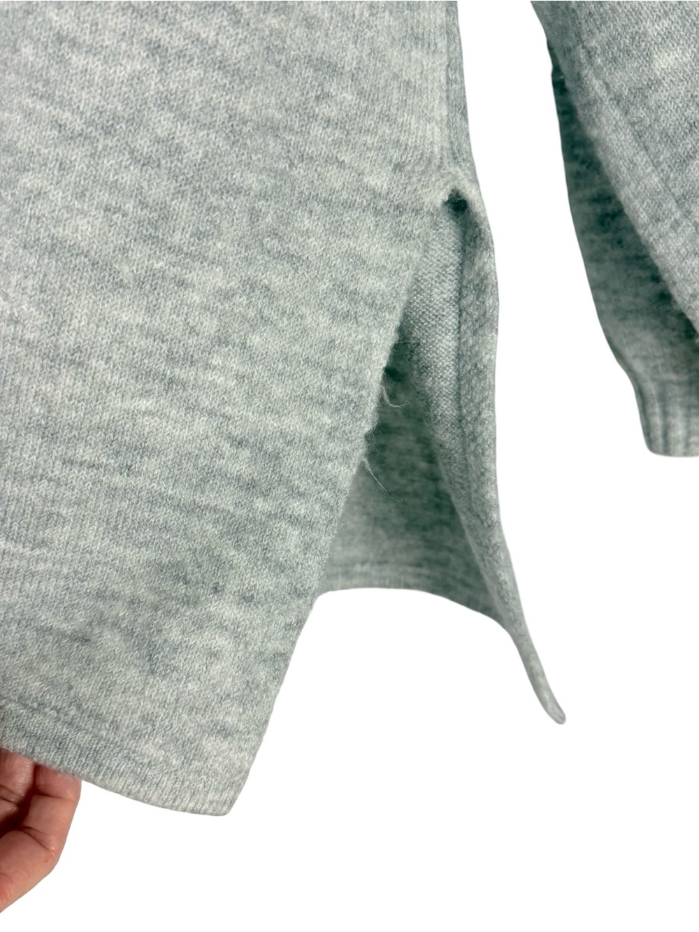 Billabong women's V-neck long-sleeve henley sweater grey oversized size L - Picture 6 of 10